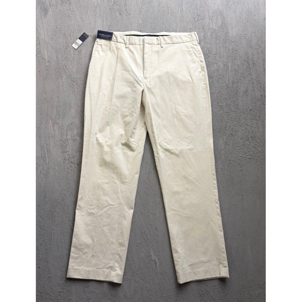 Vintage Polo Ralph Lauren Corduroy The Preston Pant 38x34 White 1990s DEADSTOCK